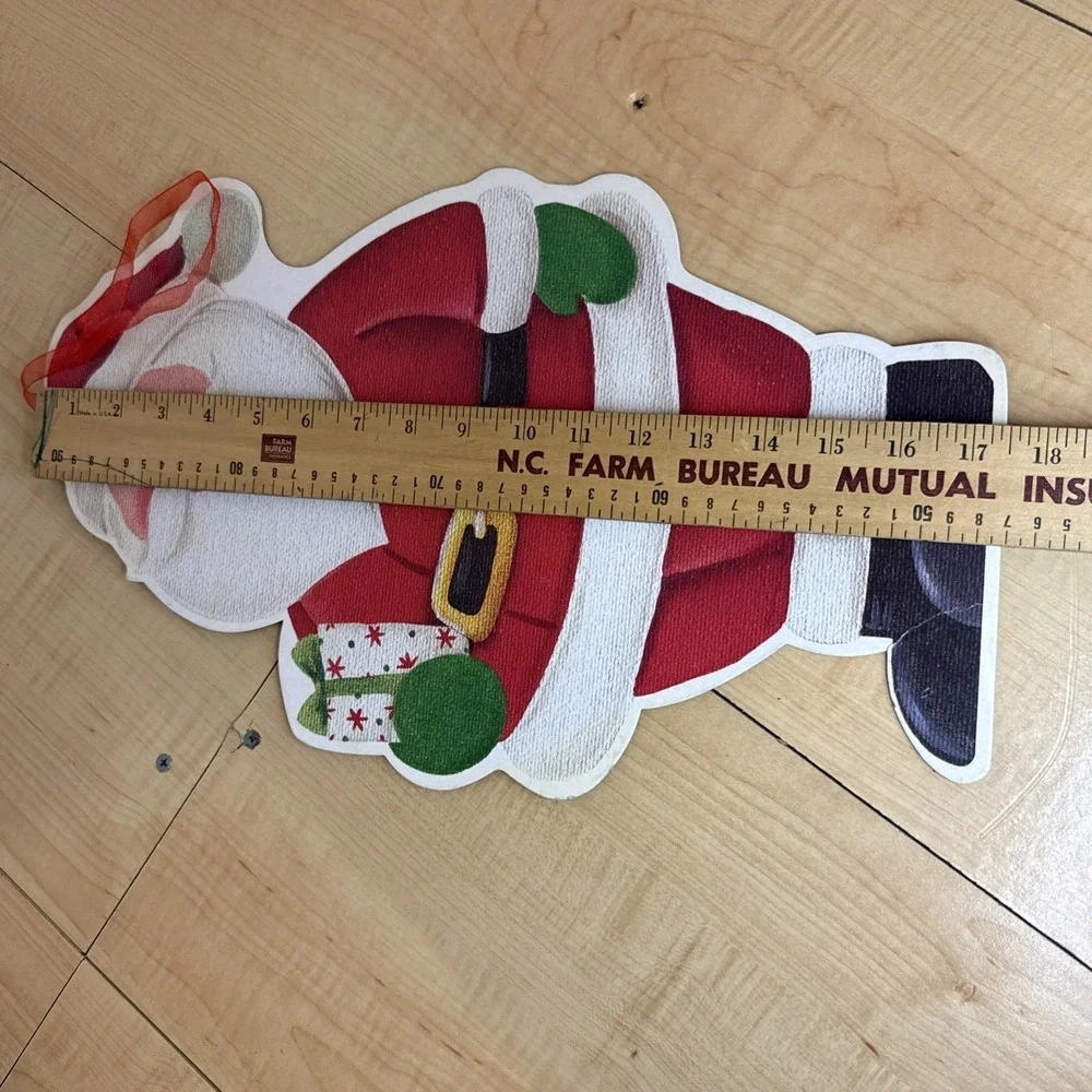 Christmas Santa Hanging Sign Decor Greenbrier 17.5